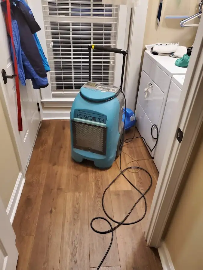 Commercial dehumidifier deployed for Flood Damage Cleanup in Blackstone